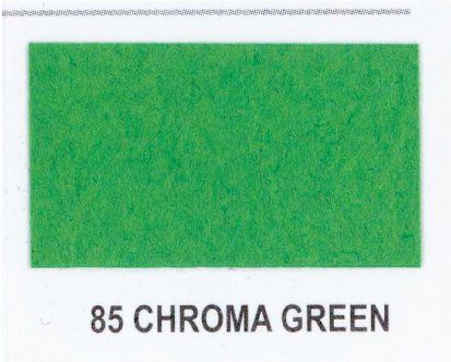 A piece of paper that says 85 chroma green on it