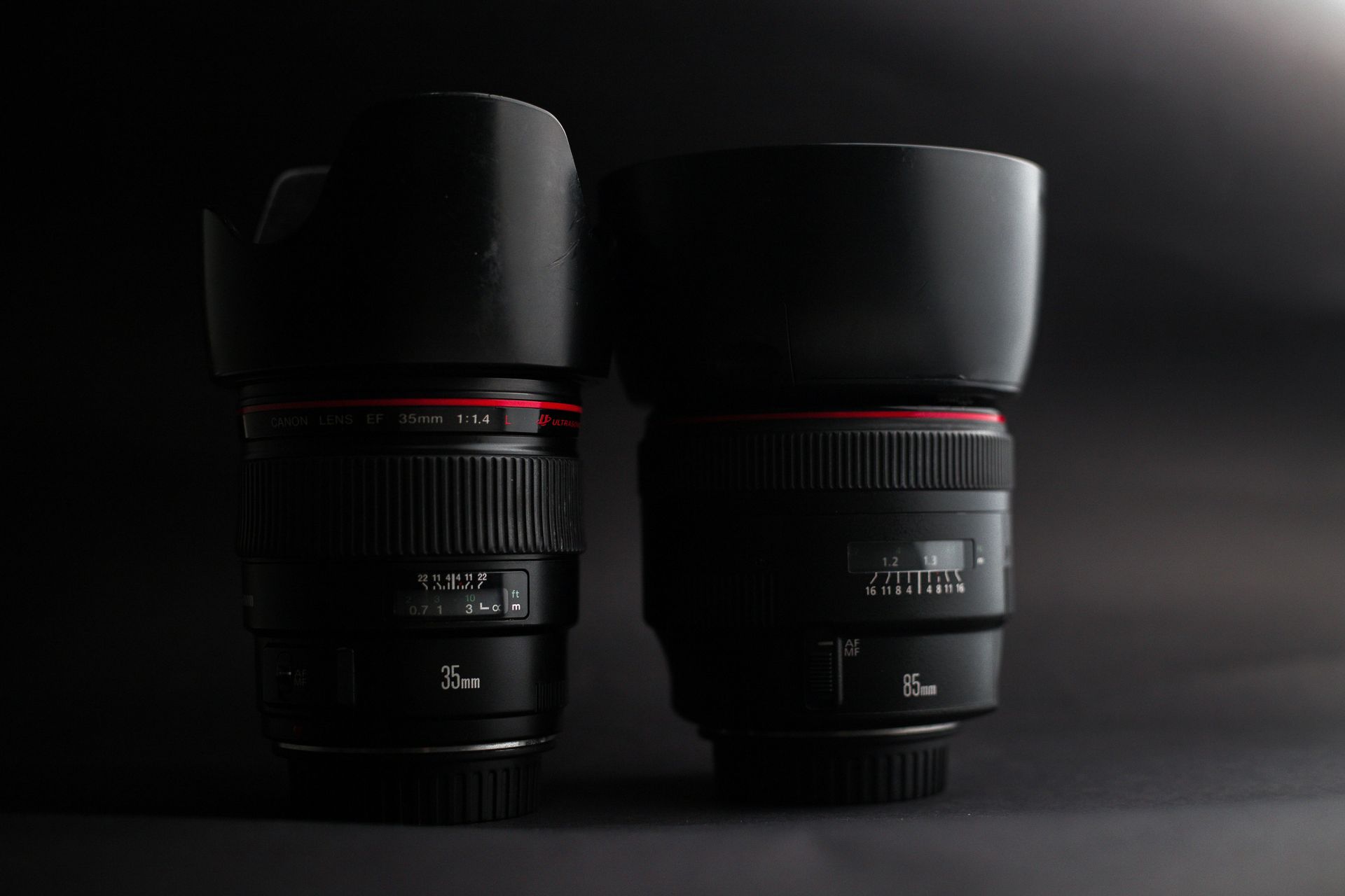 The canon logo is on a red background