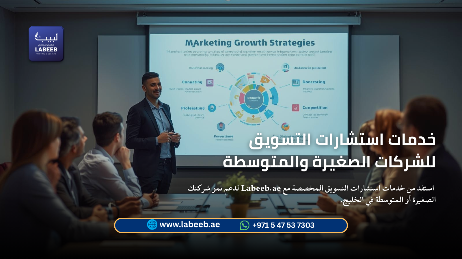 استفد من خدمات استشارات التسويق المخصصة مع Labeeb لدعم نمو شركتك الصغيرة أو المتوسطة في الخليج عبر ا