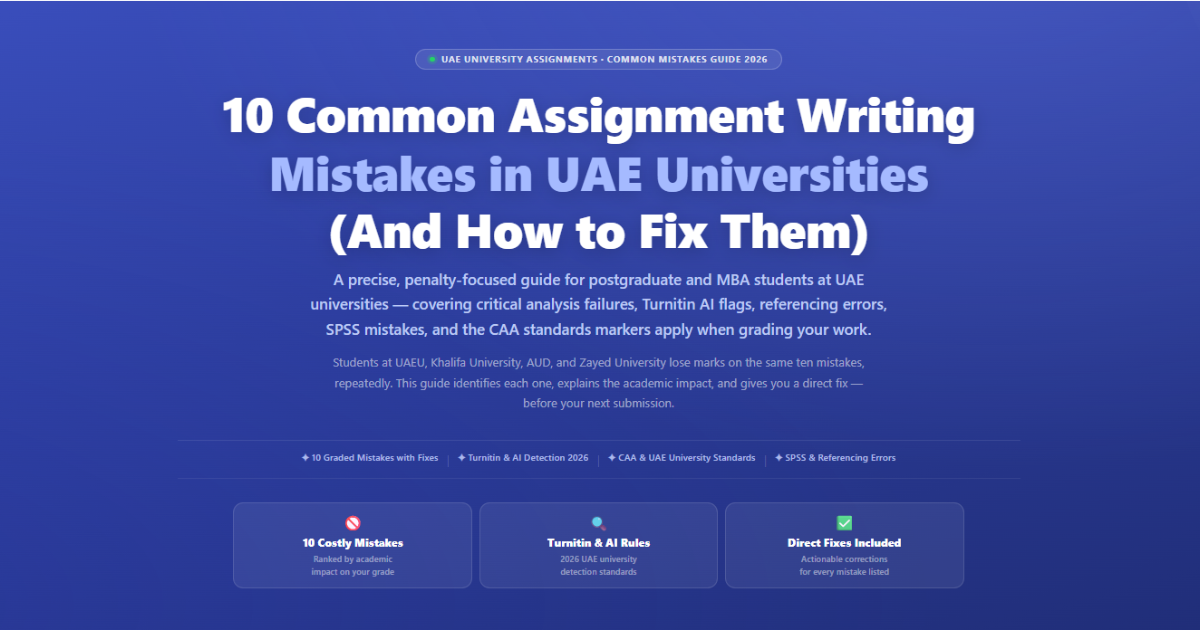 10 Common Assignment Writing Mistakes in UAE Universities (2026)