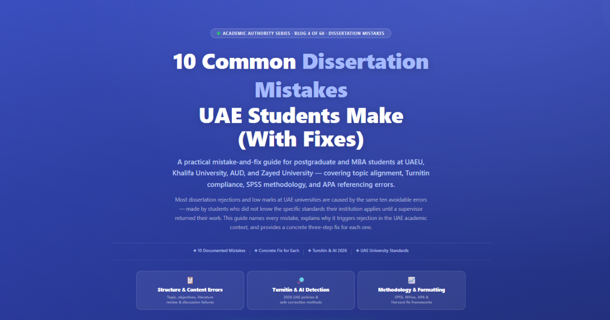 10 Dissertation Mistakes UAE Students Make — With Fixes | Labeeb