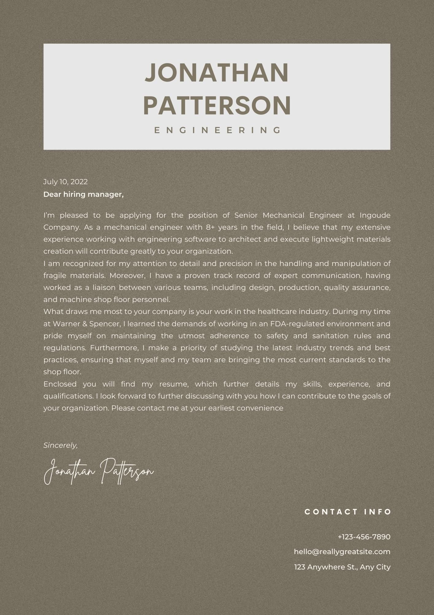 CoverElite Cover Letter