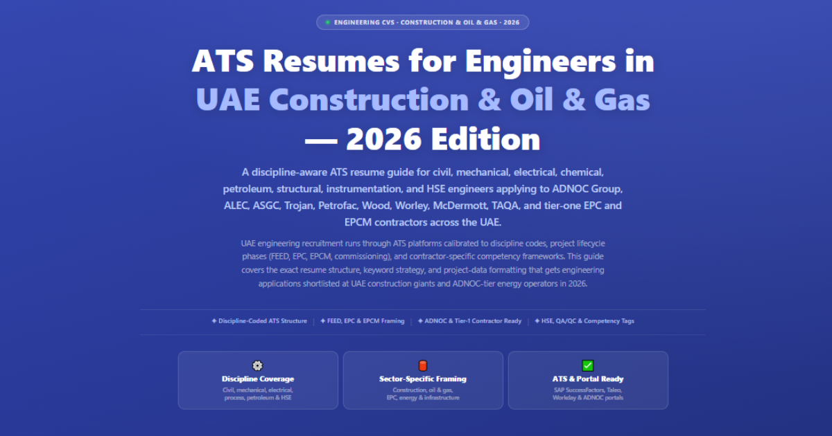 ATS Engineering CV UAE: Construction & Oil & Gas 2026 | labeeb.ae