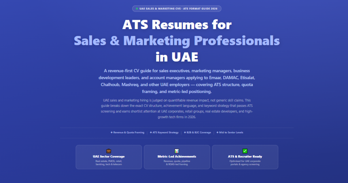 ATS Resumes for Sales & Marketing Jobs in UAE 2026 | Labeeb