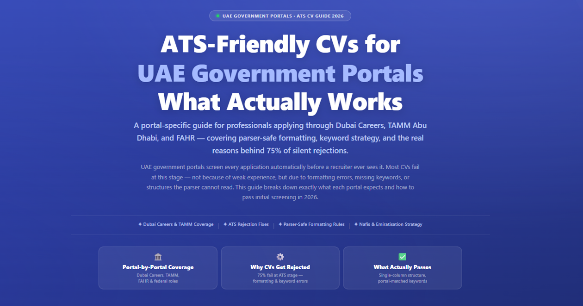 ATS-Friendly CVs for UAE Government Portals — Labeeb.ae 2026 Guide
