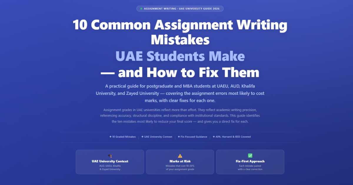10 common assignment writing mistakes UAE students make — referencing, Turnitin, formatting and crit