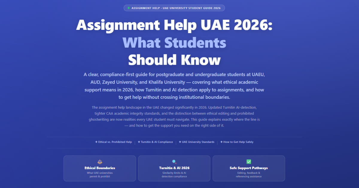 Assignment Help UAE 2026: What University Students Should Know