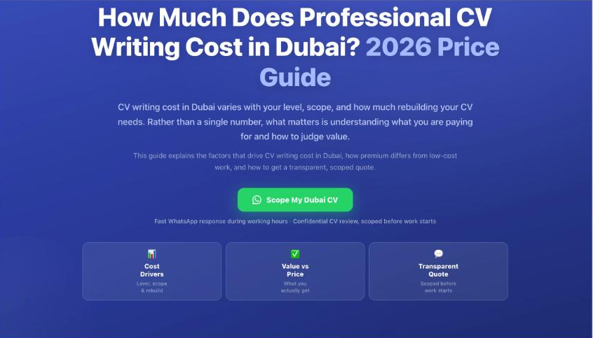 How Much Does Professional CV Writing Cost in Dubai? 2026 Price Guide by Labeeb.ae