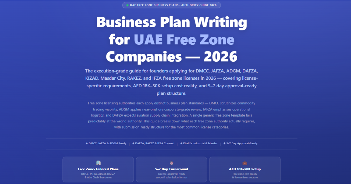 Business Plan Writing for UAE Free Zone Companies 2026 — Labeeb