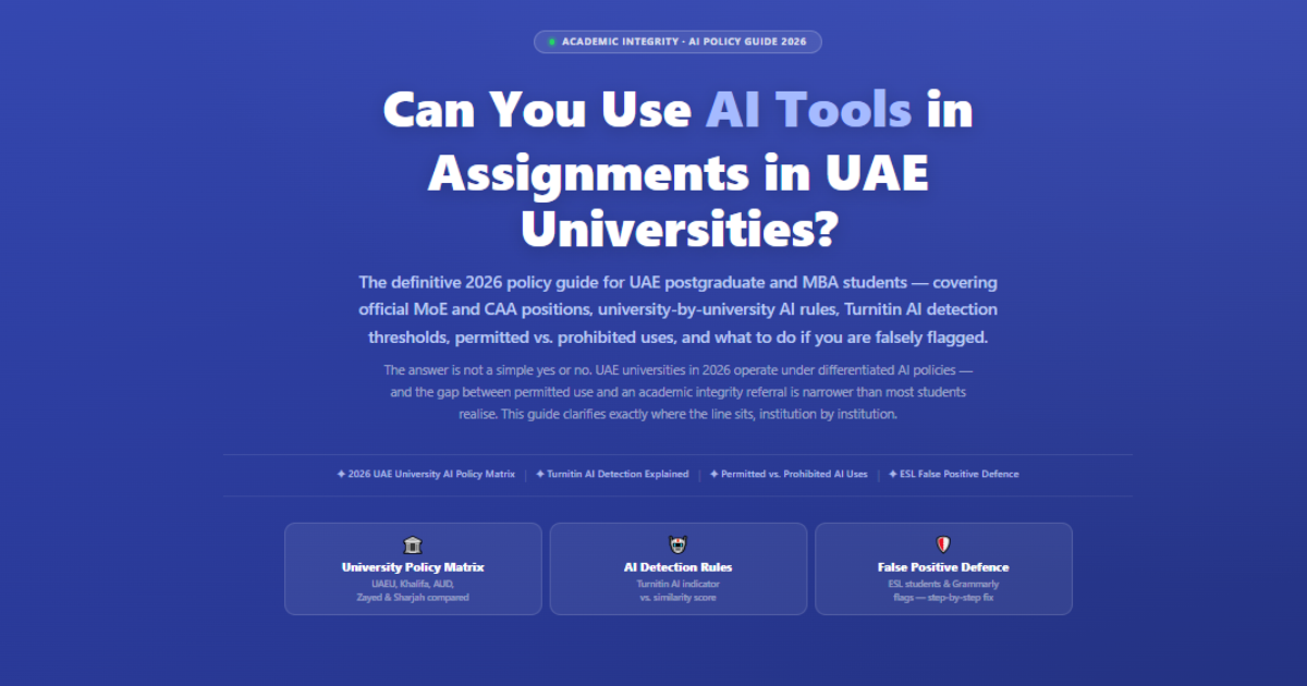 AI tools policy guide for UAE university assignments 2026 covering Turnitin detection 