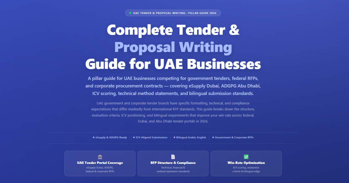 Complete Tender and Proposal Writing Guide for UAE Businesses 2026 — Labeeb