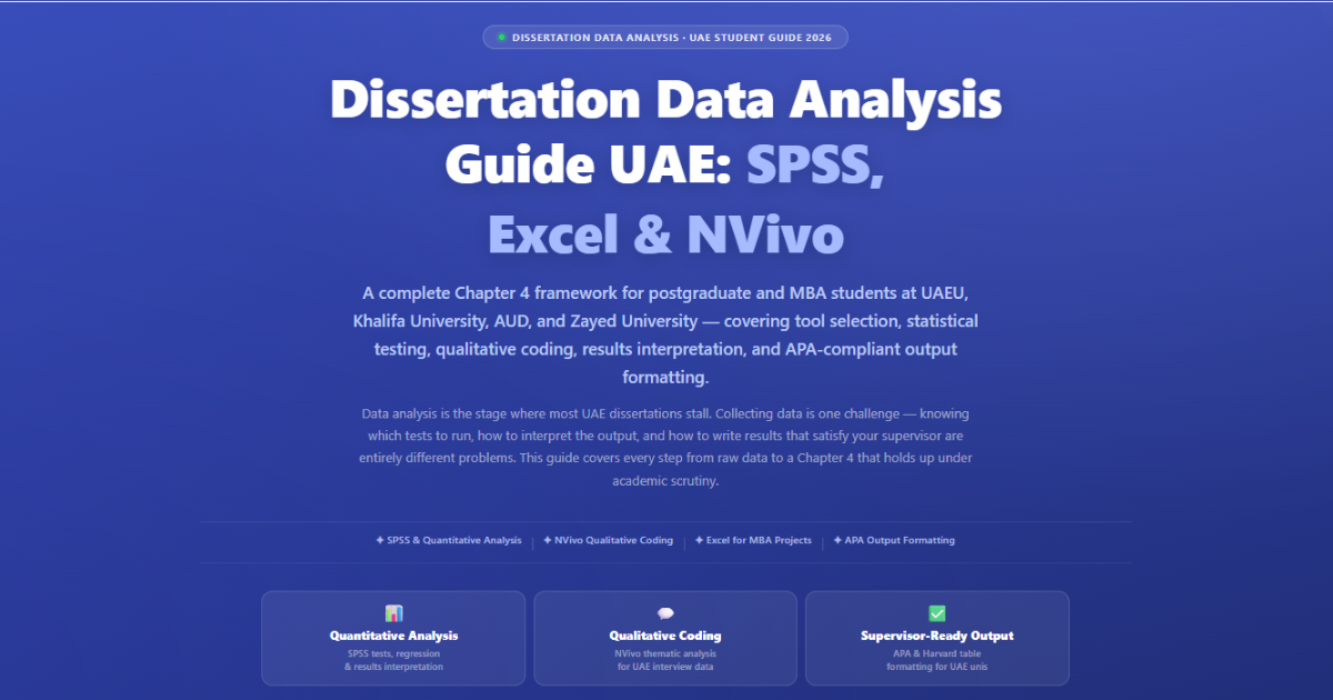 Dissertation Data Analysis Guide UAE: SPSS, Excel & NVivo (2026)