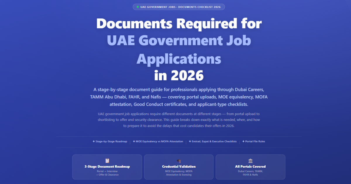 Documents Required for UAE Government Job Applications in 2026 — Stage-by-Stage Guide by Labeeb Writ