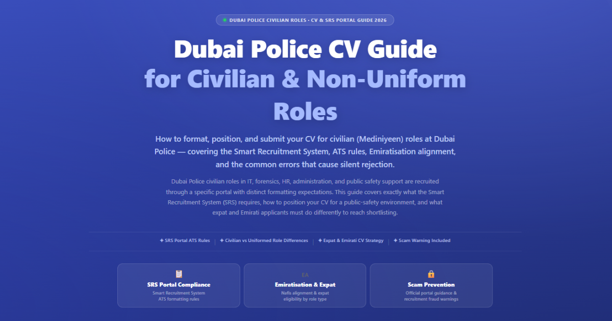Dubai Police CV Guide for Civilian & Non-Uniform Roles (2026)