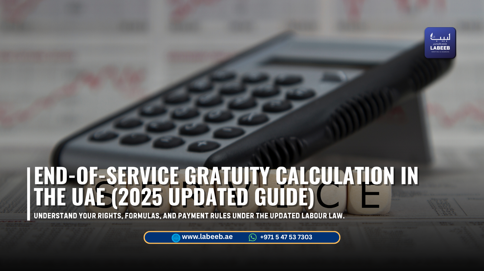 HR professional calculating end-of-service gratuity payment in Dubai office