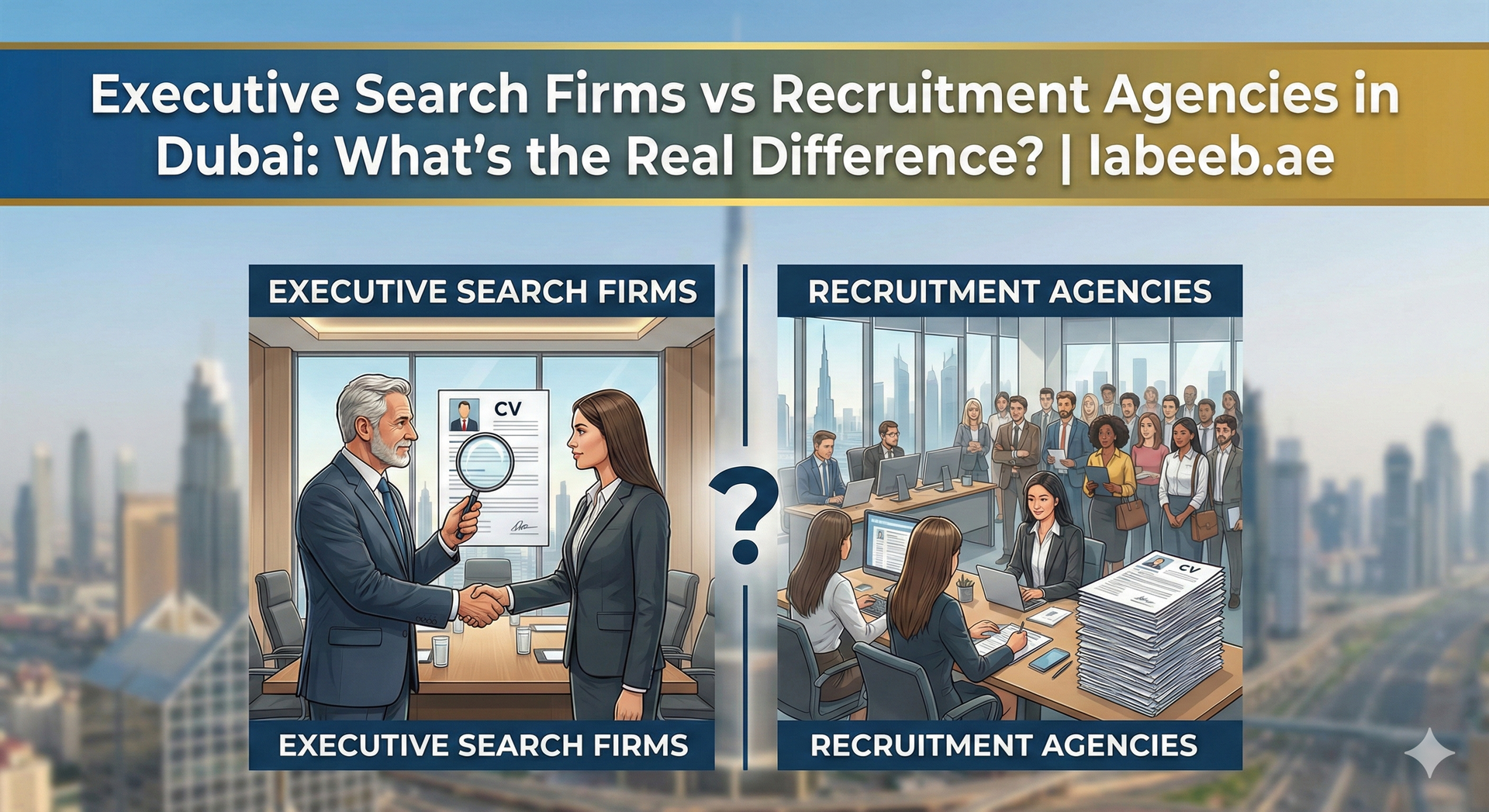 Executive Search Firms vs Recruitment Agencies in Dubai: What’s the Real Difference? | labeeb.ae
