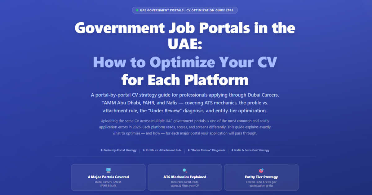 Government Job Portals in the UAE — How to Optimize Your CV for Each Platform by Labeeb Writing