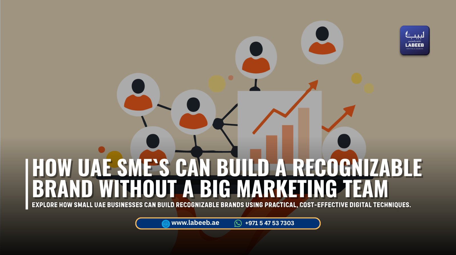 UAE SME team collaborating on branding strategy without large marketing staff