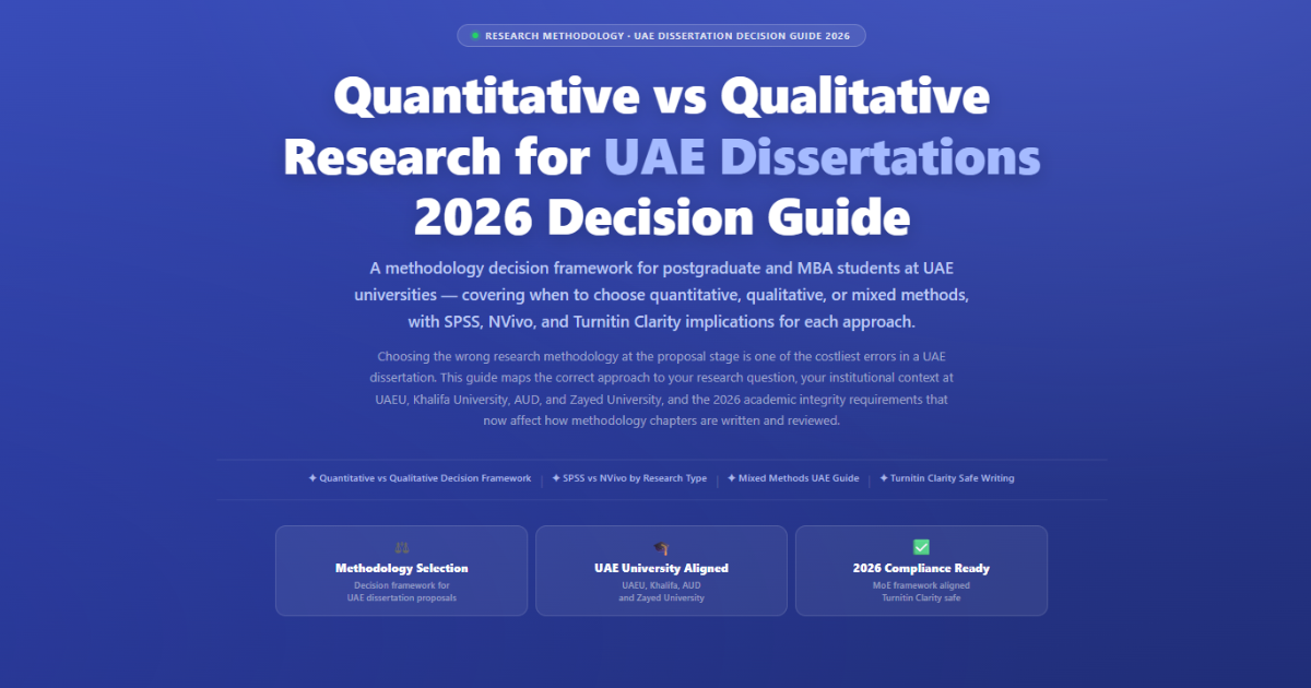 Quantitative vs qualitative research guide for UAE dissertation students at UAEU, Khalifa University