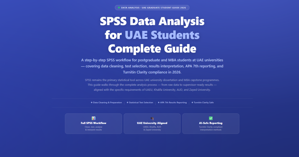 SPSS data analysis for UAE students, test selection, APA 7th reporting, UAEU and Khalifa University 