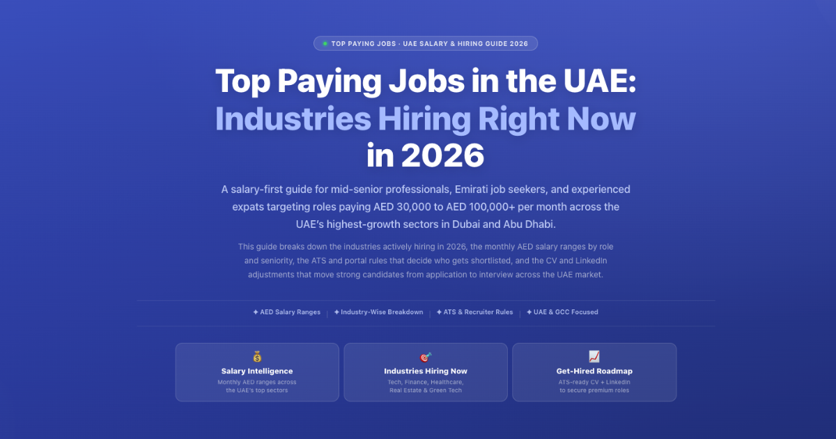 Top Paying Jobs UAE 2026 | Industries Hiring Guide
