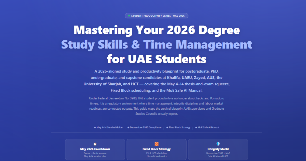 Study Skills & Time Management for UAE Students 2026 Guide