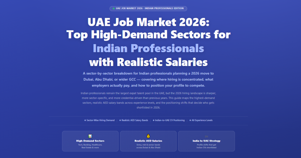 UAE Job Market 2026 | Sectors Salaries for Indians