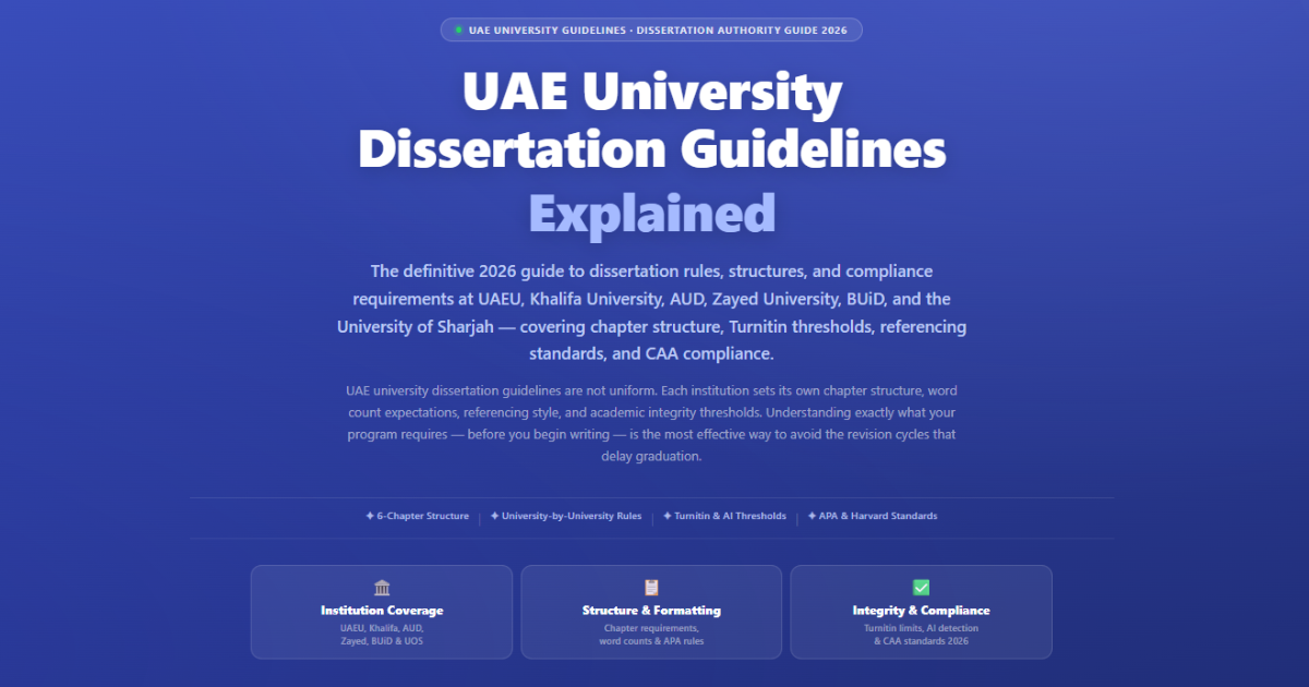 UAE University Dissertation Guidelines Explained 2026