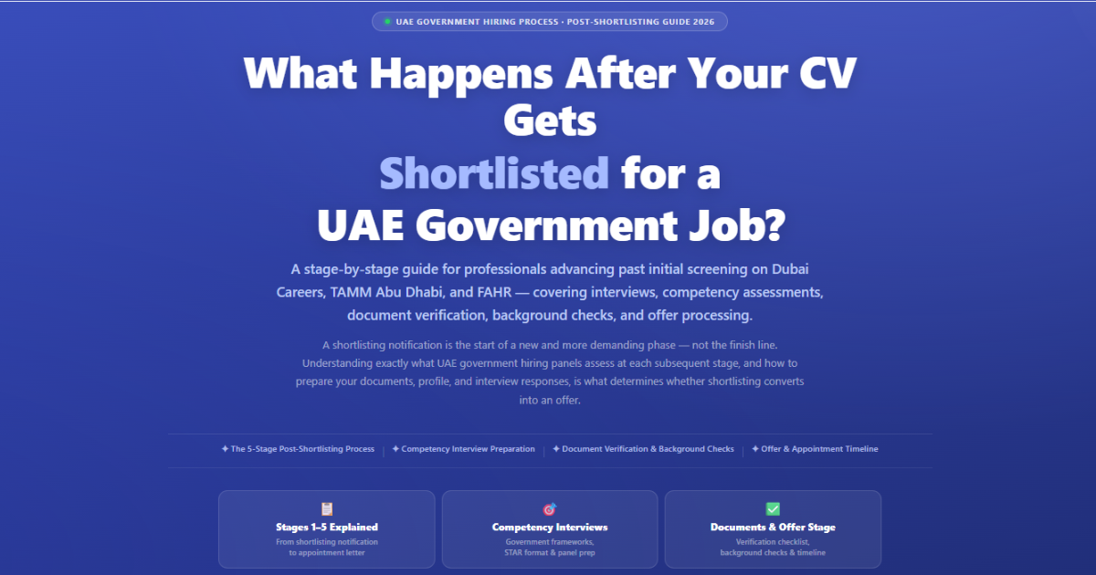What Happens After Your CV Gets Shortlisted for a UAE Government Job — 2026 Guide by Labeeb Writing 