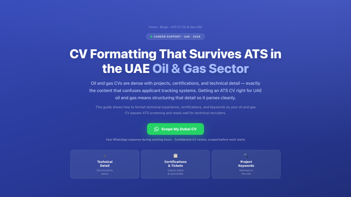 CV Formatting That Survives ATS in the UAE Oil & Gas Sector by Labeeb.ae