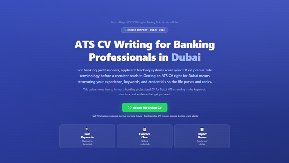 ATS CV Writing for Banking Professionals in Dubai by Labeeb.ae