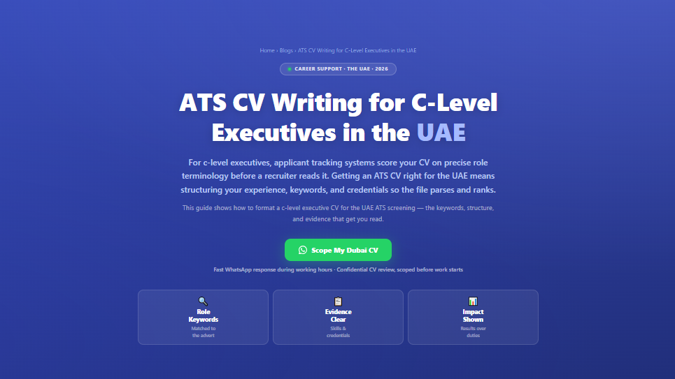 ATS CV Writing for C-Level Executives in the UAE by Labeeb.ae