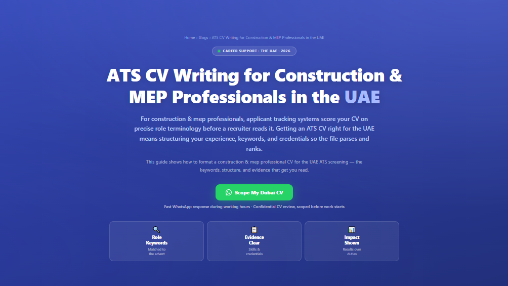 ATS CV Writing for Construction & MEP Professionals in the UAE by Labeeb.ae