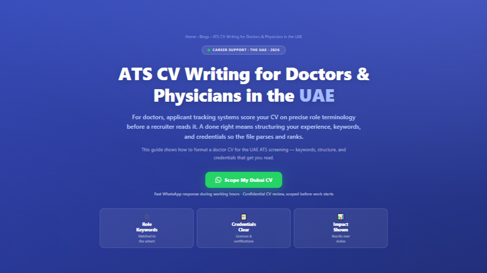 ATS CV Writing for Doctors & Physicians in the UAE by Labeeb.ae