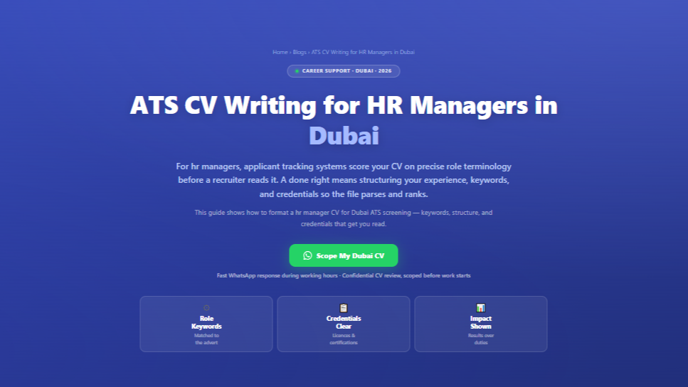 ATS CV Writing for HR Managers in Dubai by Labeeb.ae