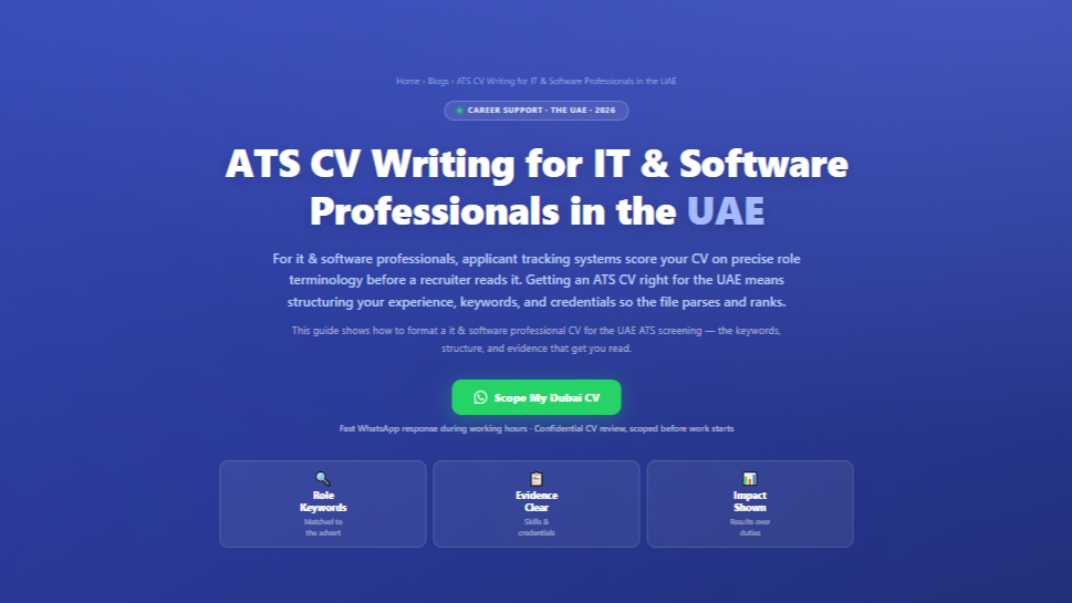 ATS CV Writing for IT & Software Professionals in the UAE by Labeeb.ae