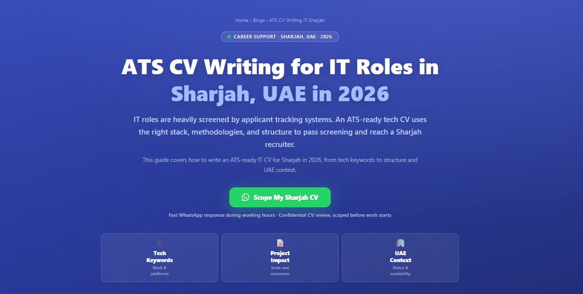 ATS CV writing for IT roles in Sharjah, UAE in 2026 by Labeeb.ae