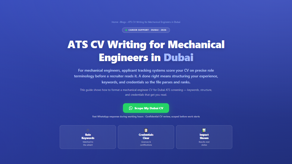 ATS CV Writing for Mechanical Engineers in Dubai by Labeeb.ae