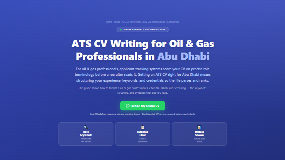 ATS CV Writing for Oil & Gas Professionals in Abu Dhabi by Labeeb.ae