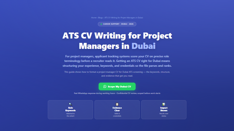 ATS CV Writing for Project Managers in Dubai by Labeeb.ae