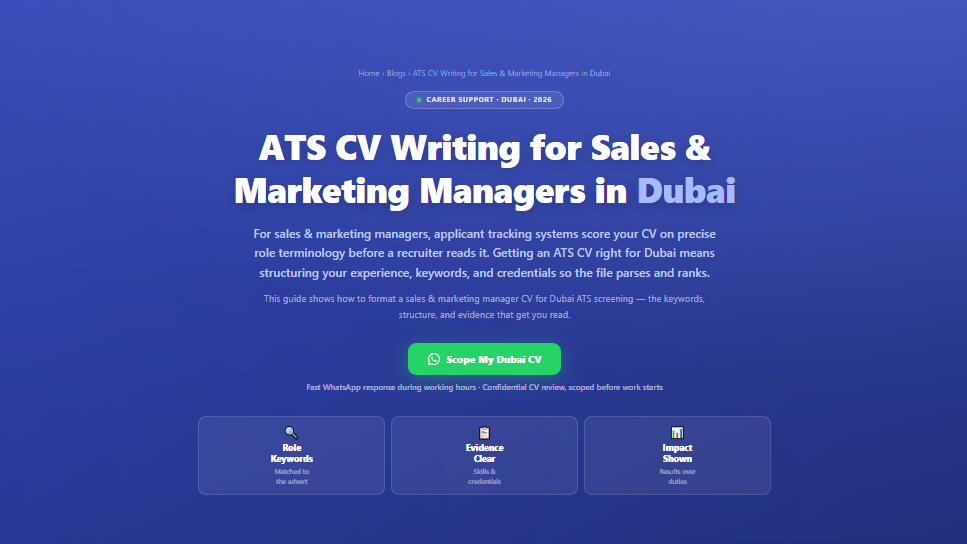 ATS CV Writing for Sales & Marketing Managers in Dubai by Labeeb.ae