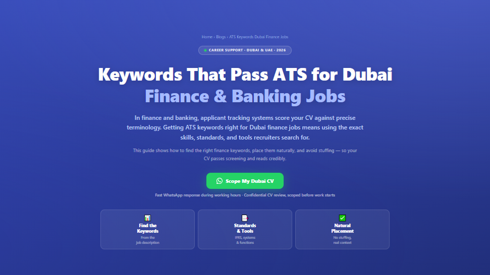 Keywords That Pass ATS for Dubai Finance & Banking Jobs by Labeeb.ae