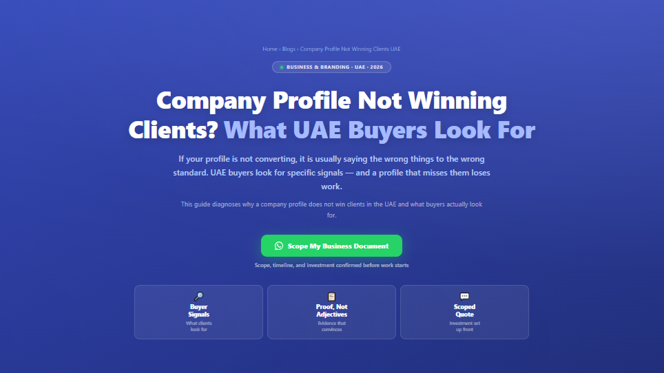 Company Profile Not Winning Clients? What UAE Buyers Look For by Labeeb.ae