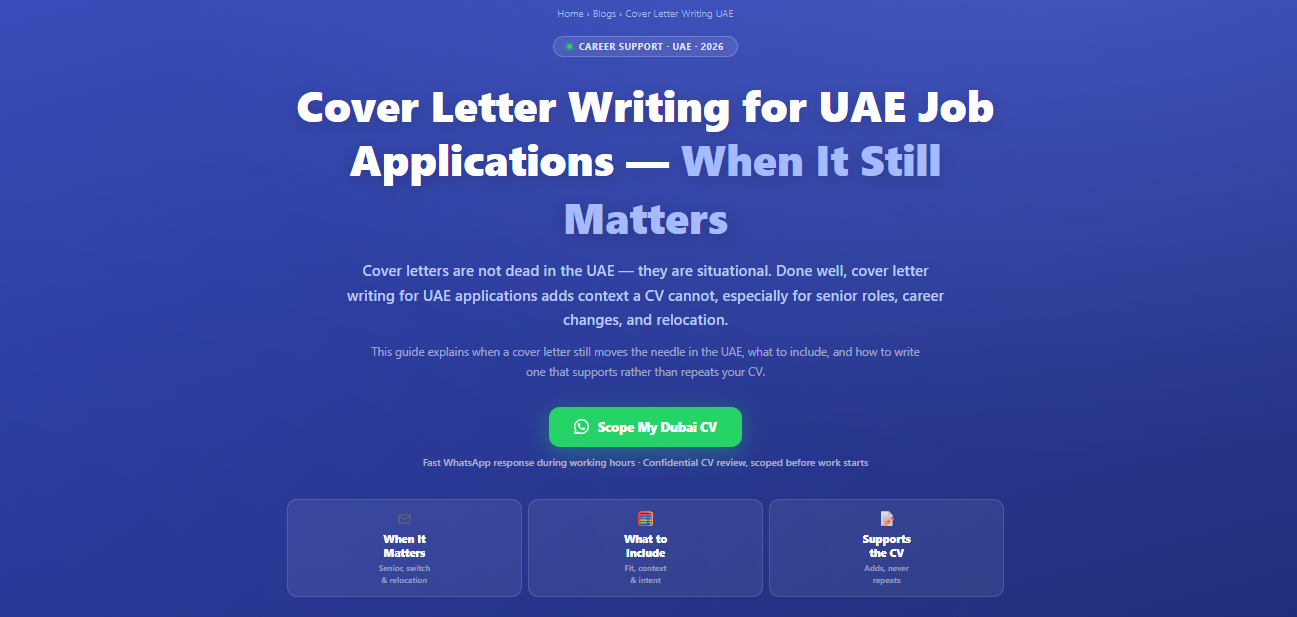 Cover Letter Writing for UAE Job Applications - When It Still Matters by Labeeb.ae