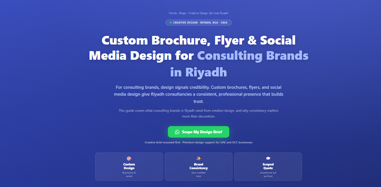 Brochure, Flyer & Social Media Design for Consulting Brands in Riyadh | Labeeb.ae