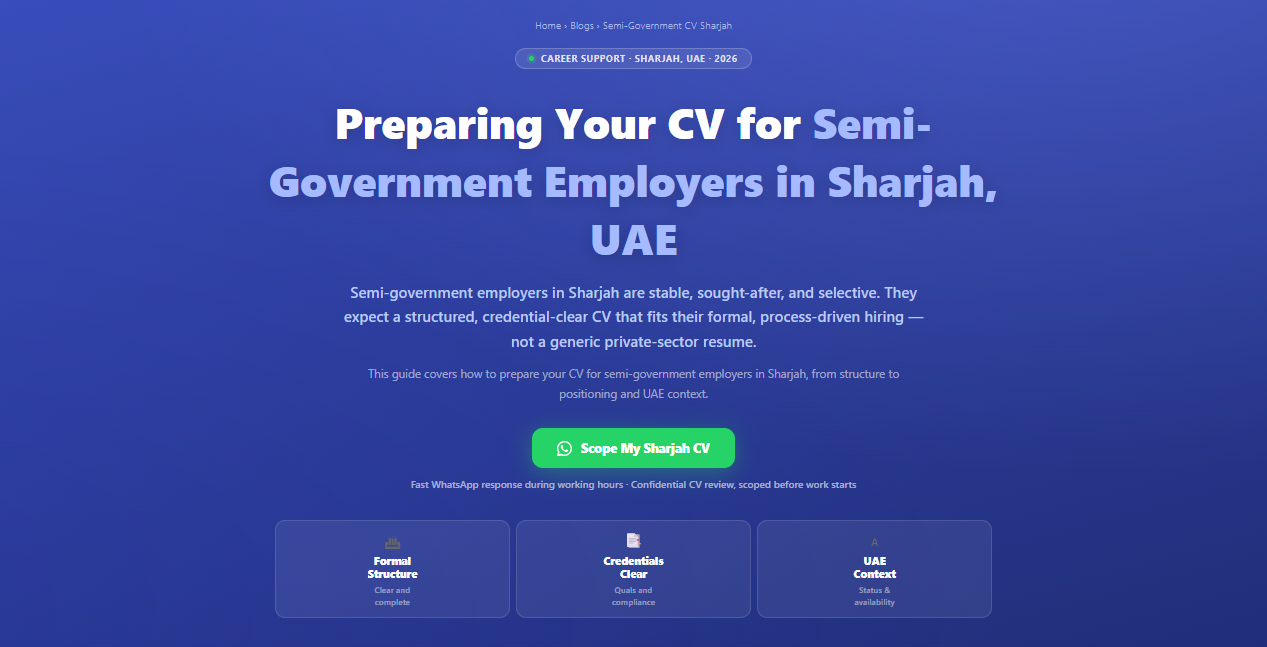 Preparing your CV for semi-government employers in Sharjah, UAE by Labeeb.ae