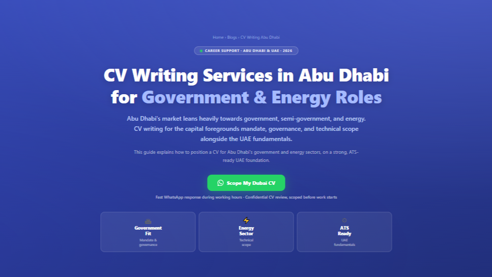 CV Writing Services in Abu Dhabi for Government & Energy Roles by Labeeb.ae