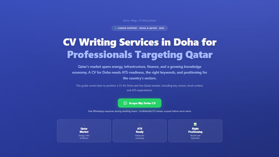 CV Writing Services in Doha for Professionals Targeting Qatar by Labeeb.ae