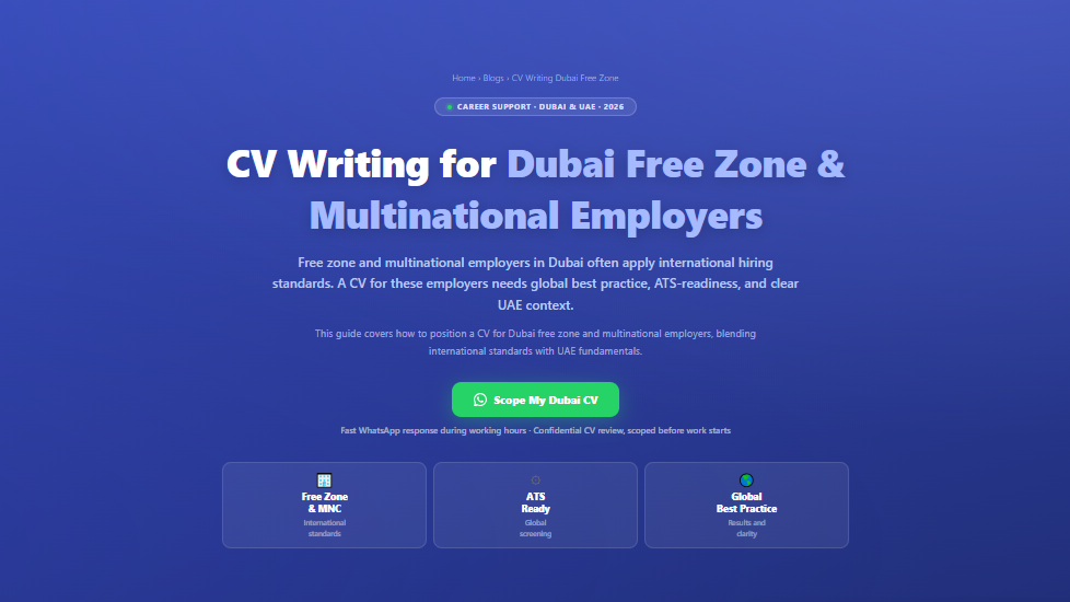 CV Writing for Dubai Free Zone & Multinational Employers by Labeeb.ae