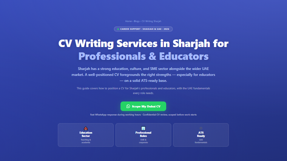 CV Writing Services in Sharjah for Professionals & Educators by Labeeb.ae